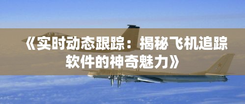 《实时动态跟踪：揭秘飞机追踪软件的神奇魅力》