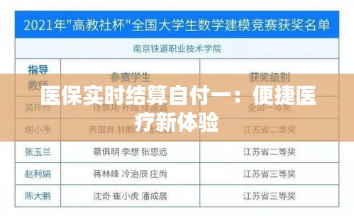 医保实时结算自付一：便捷医疗新体验