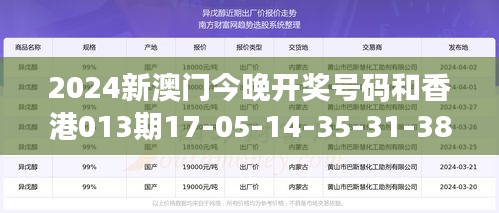2024新澳门今晚开奖号码和香港013期17-05-14-35-31-38 T：01
