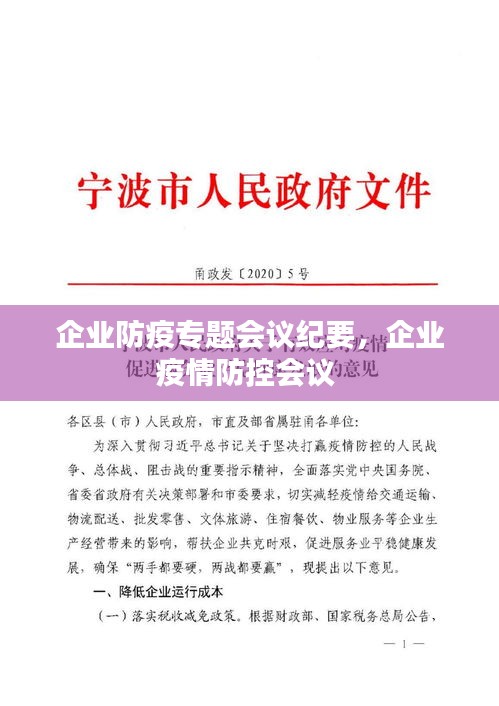企业防疫专题会议纪要，企业疫情防控会议 